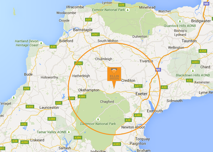 Areas of Devon Covered | Ellis Sweeps